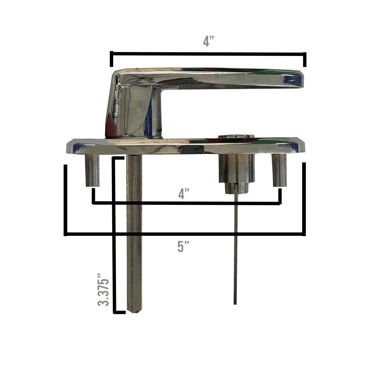 Locking L handle for garage door with smooth rotation and durable chrome construction