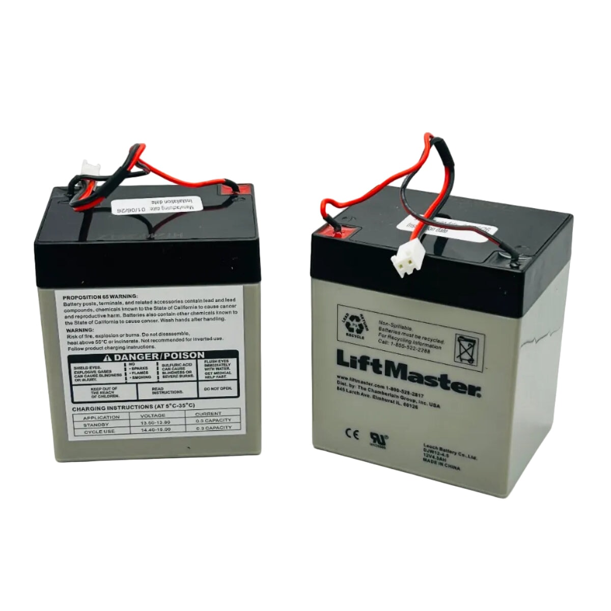 LiftMaster 41B591 replacement batteries for EverCharge 475LM battery backup system