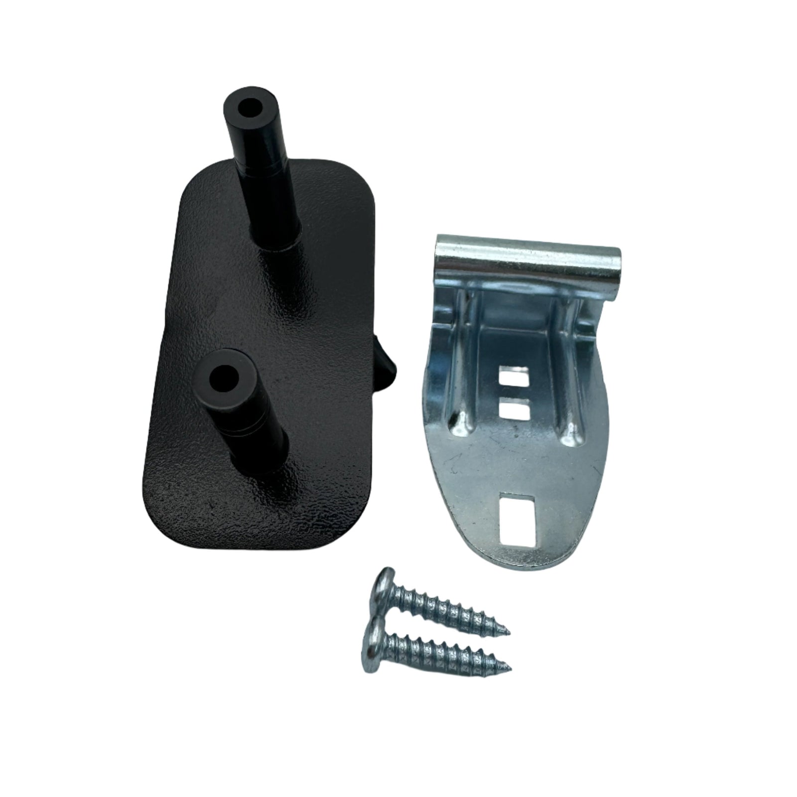 Garage door step plate lift handle combo, top view with screws