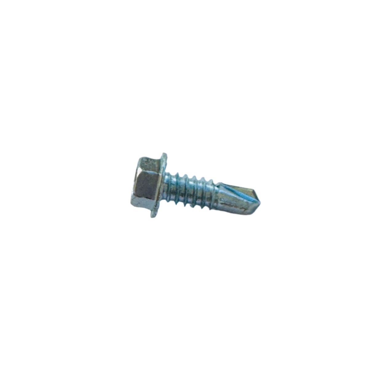 5/16-12 x 1 inch self-drilling tek screw with 7/16 hex washer head zinc plated steel
