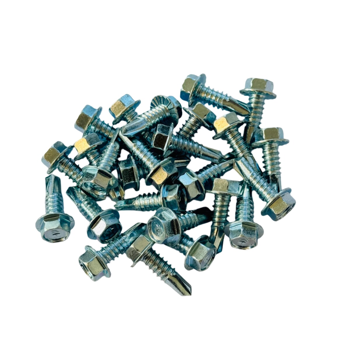 25 pack 5/16-12 x 1 inch self-drilling tek screws zinc plated steel