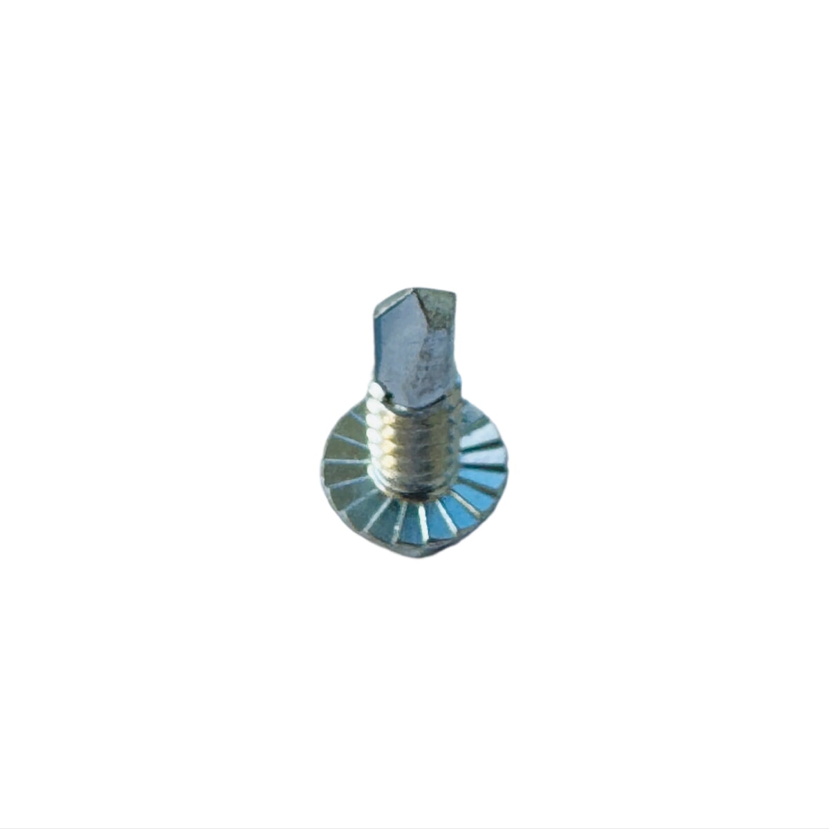 7/16 hex washer head detail on zinc plated self-drilling screw