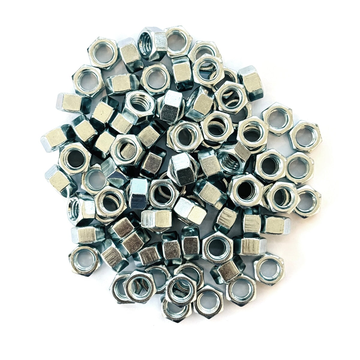 Bulk pack of 3/8"-16 zinc finished hex nuts for high-volume fastening jobs