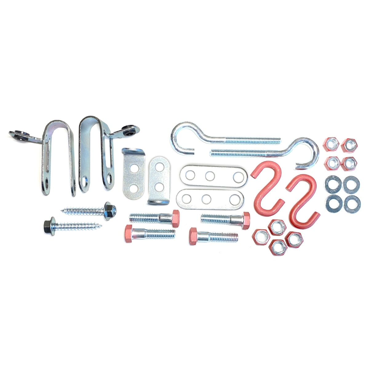 extension spring hardware, nuts, bolts, and brackets