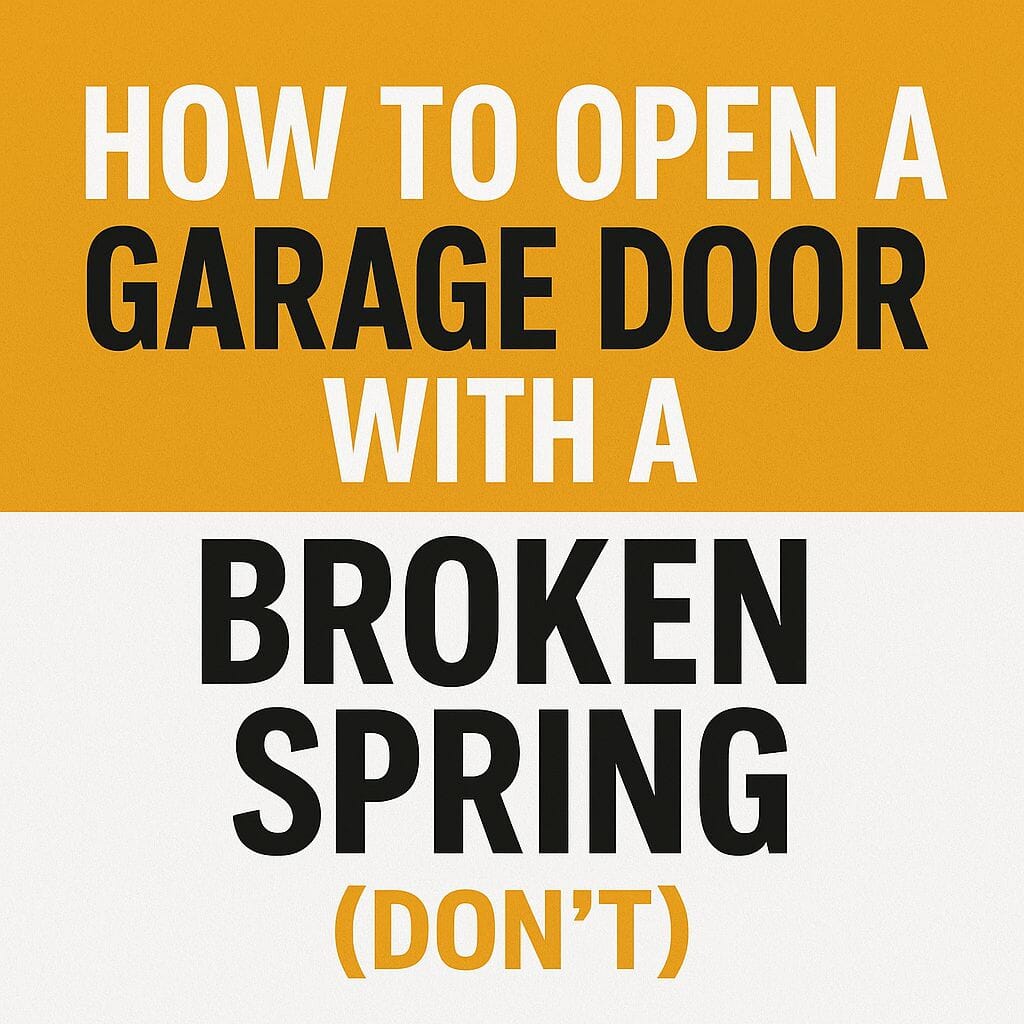 How to Open a Garage Door With a Broken Spring Safely