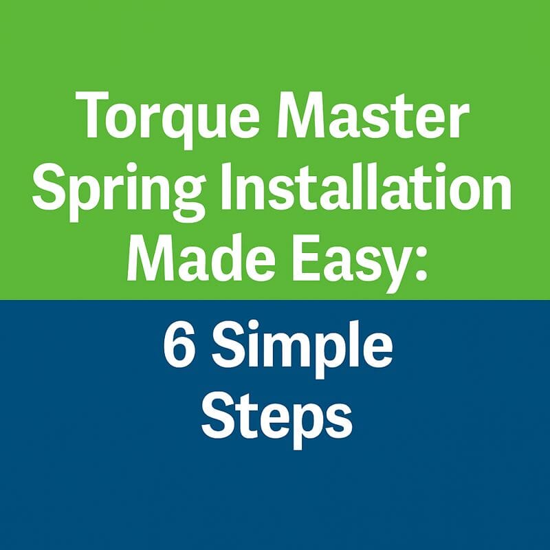 Torque Master Spring Installation Made Easy 6 Simple Steps