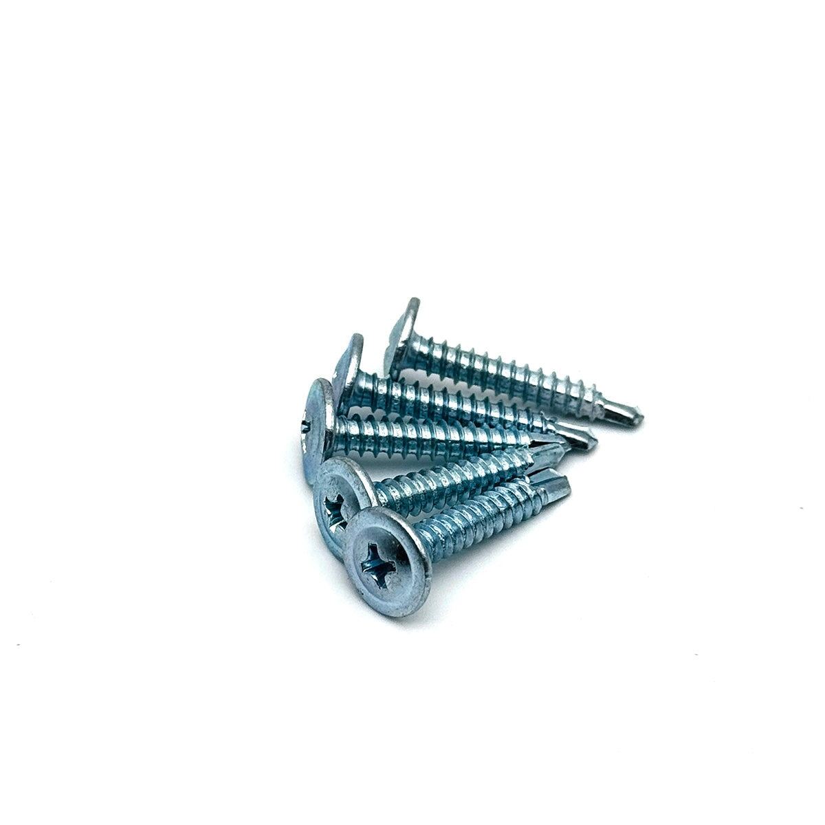 5 pack of #8 x 1 inch self-drilling truss head sheet metal screws zinc plated steel