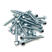Pile of zinc-plated lag screws, 5/16-9 x 2 1/2'', showcasing the quantity and consistent manufacturing.