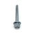 Top-down perspective of the high-profile hex head on a zinc-coated lag screw, emphasizing its compatibility with standard tools for garage door assembly.