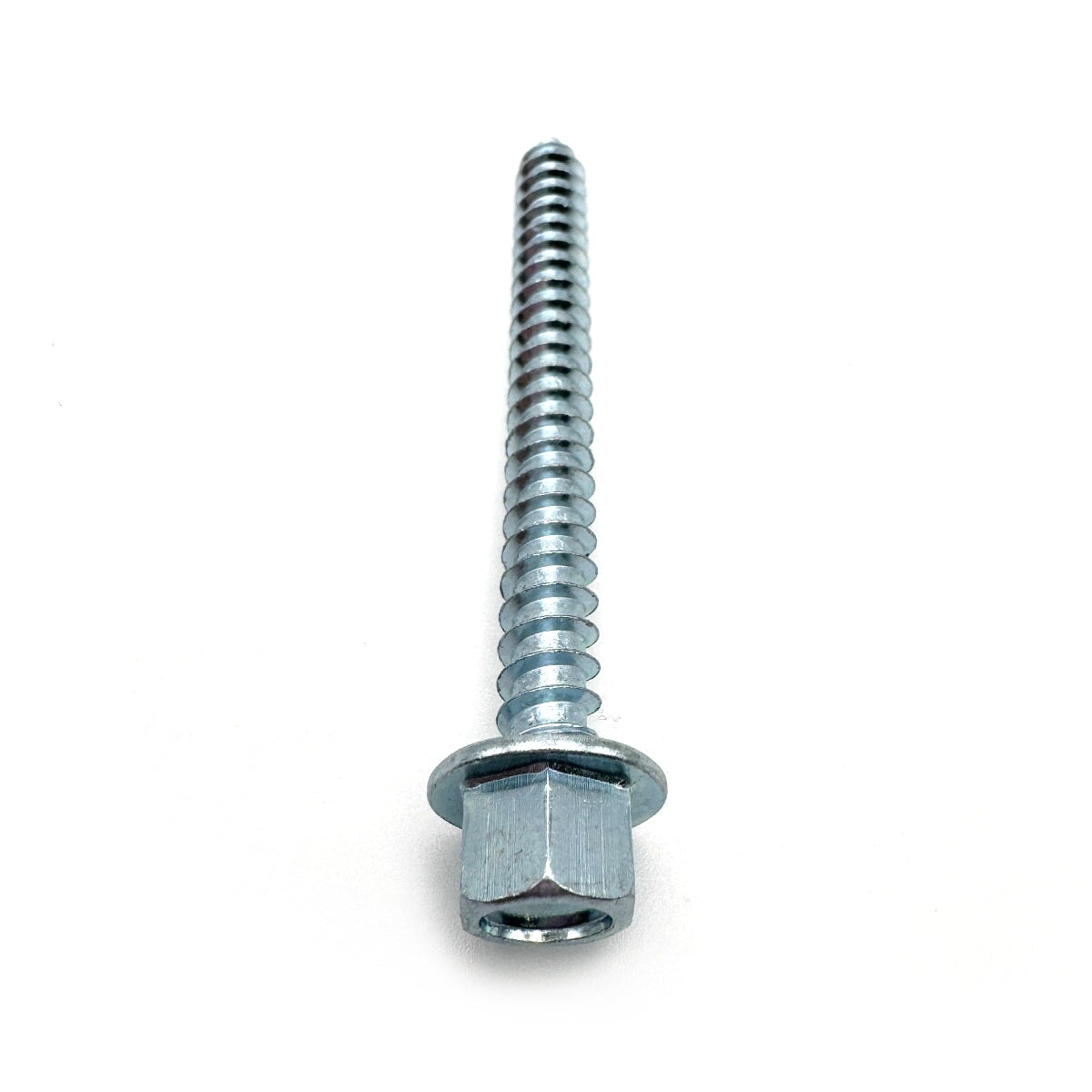 top view of a 3-inch garage door lag screw, showing the 7/16&#39;&#39; hexagonal head