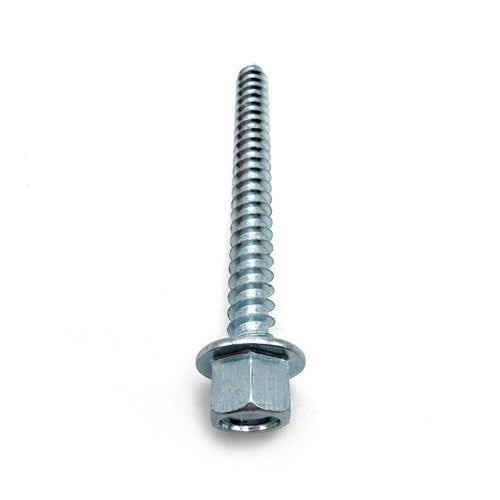 top view of a 3-inch garage door lag screw, showing the 7/16'' hexagonal head