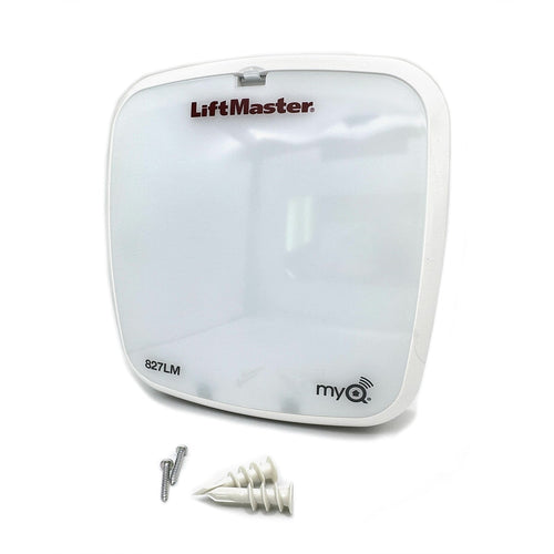 Top angle view showing the myQ and LiftMaster branding on the LED Light.