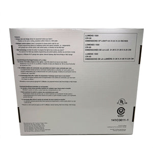 Back side of the LiftMaster 827LM packaging displaying detailed product information and installation guide