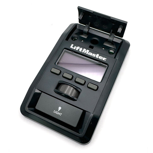 Angled view of LiftMaster 880LMW showing the button layout