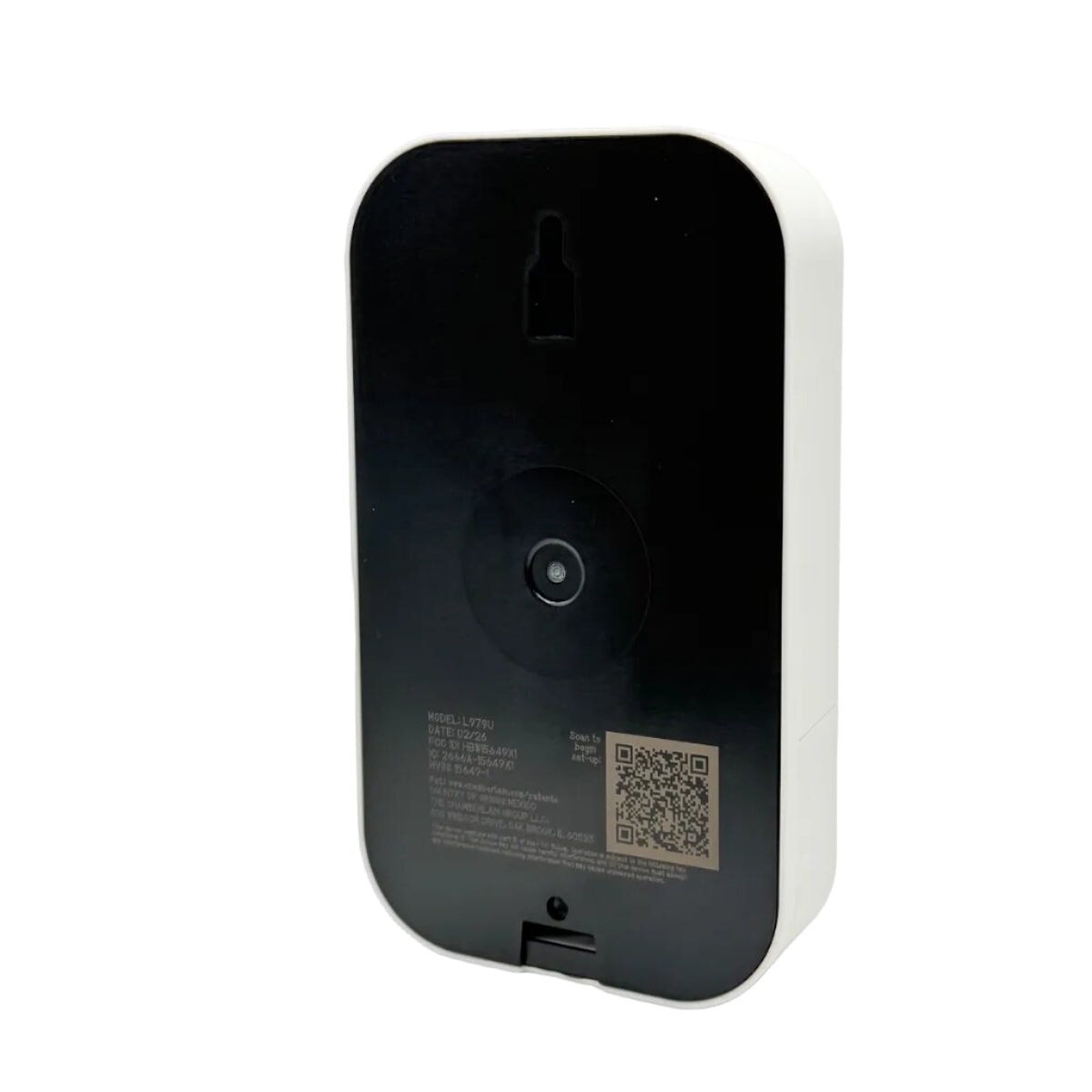 Black and white electronic device on a light gray background