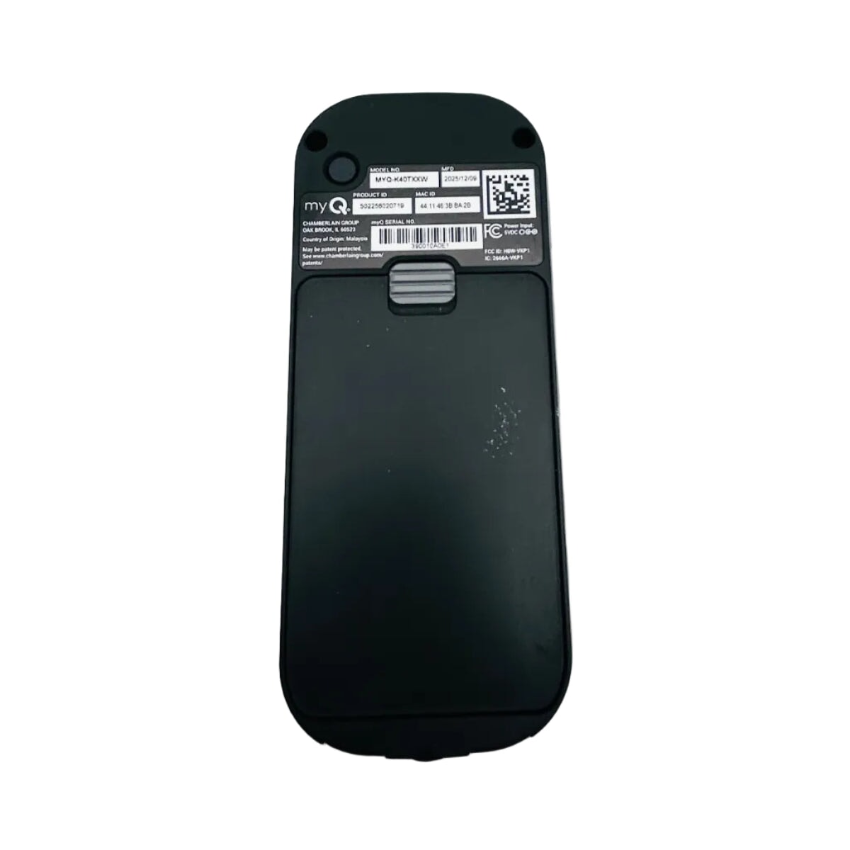 myQ smart garage keypad with built-in camera for secure keyless entry and monitoring