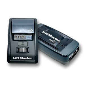 LiftMaster MyQ Retrofit Package, including the 828LM Gateway and 889LM Control Panel