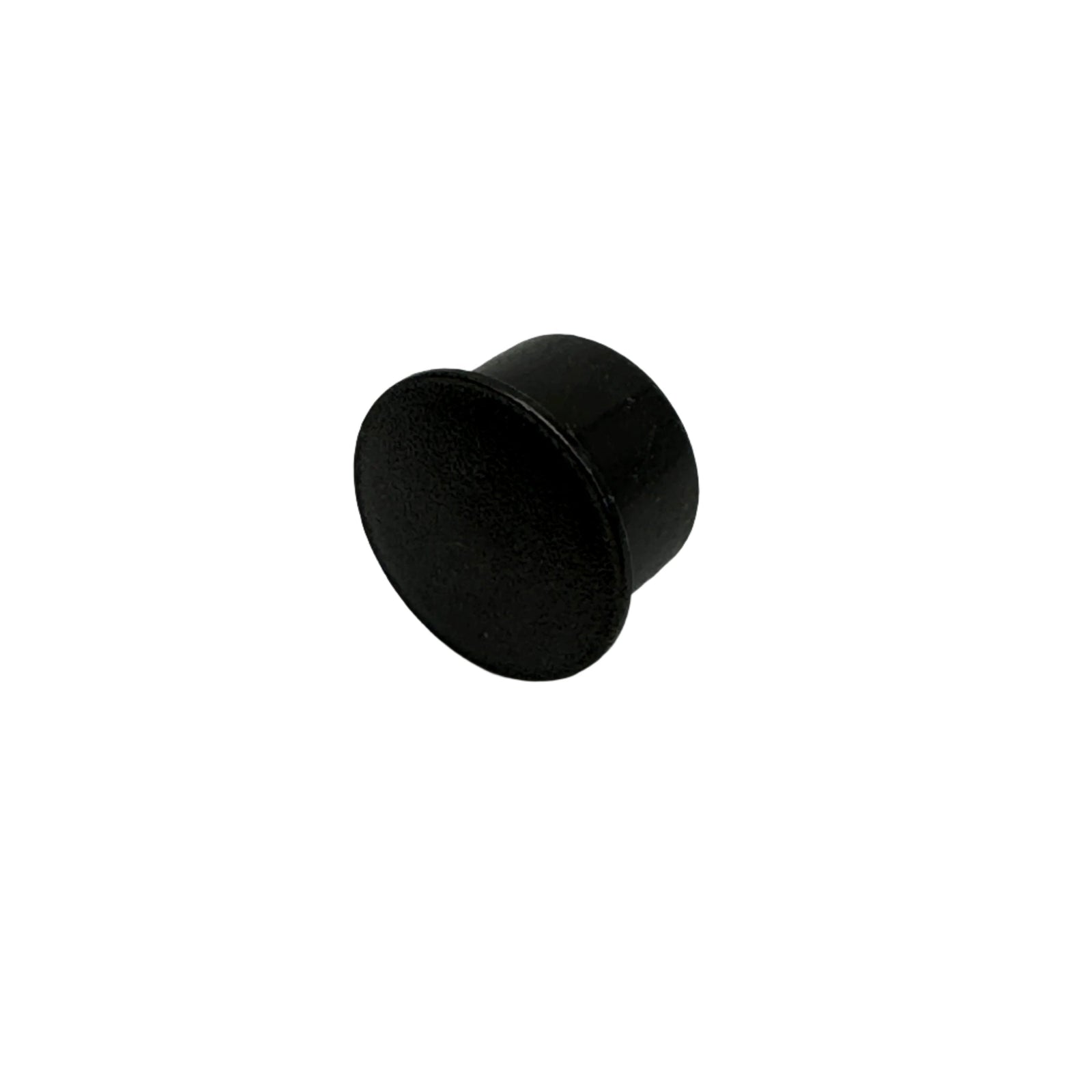 Black cam lock plug with sleeve, front angle view