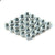 Flat display of finished hex nuts zinc plated for corrosion resistance and durability