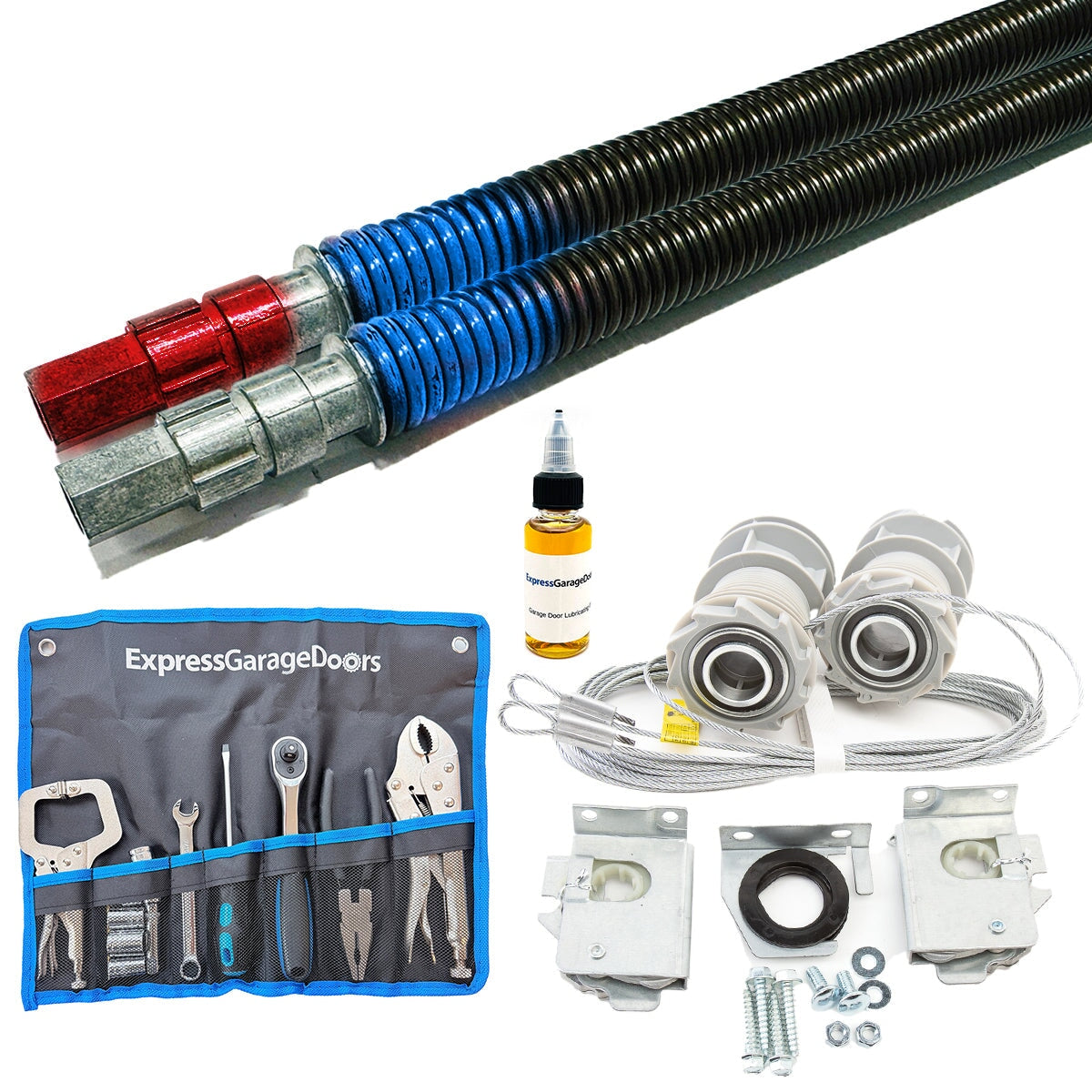 Double spring Wayne Dalton TorqueMaster Original conversion kit with springs, winding assemblies, tool kit and cable drums