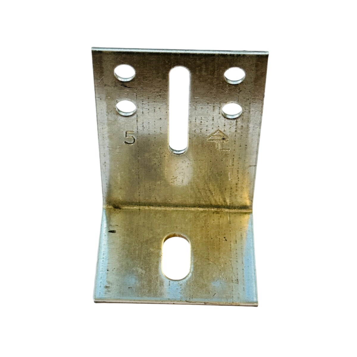 Heavy-duty #5 vertical jamb bracket - mounts near the top of garage door track for alignment and support