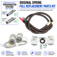 Long life Original Spring Full Replacement Parts Kit for Wayne Dalton TorqueMaster systems with upgraded double springs, cable drums, winding assembly, and hardware.