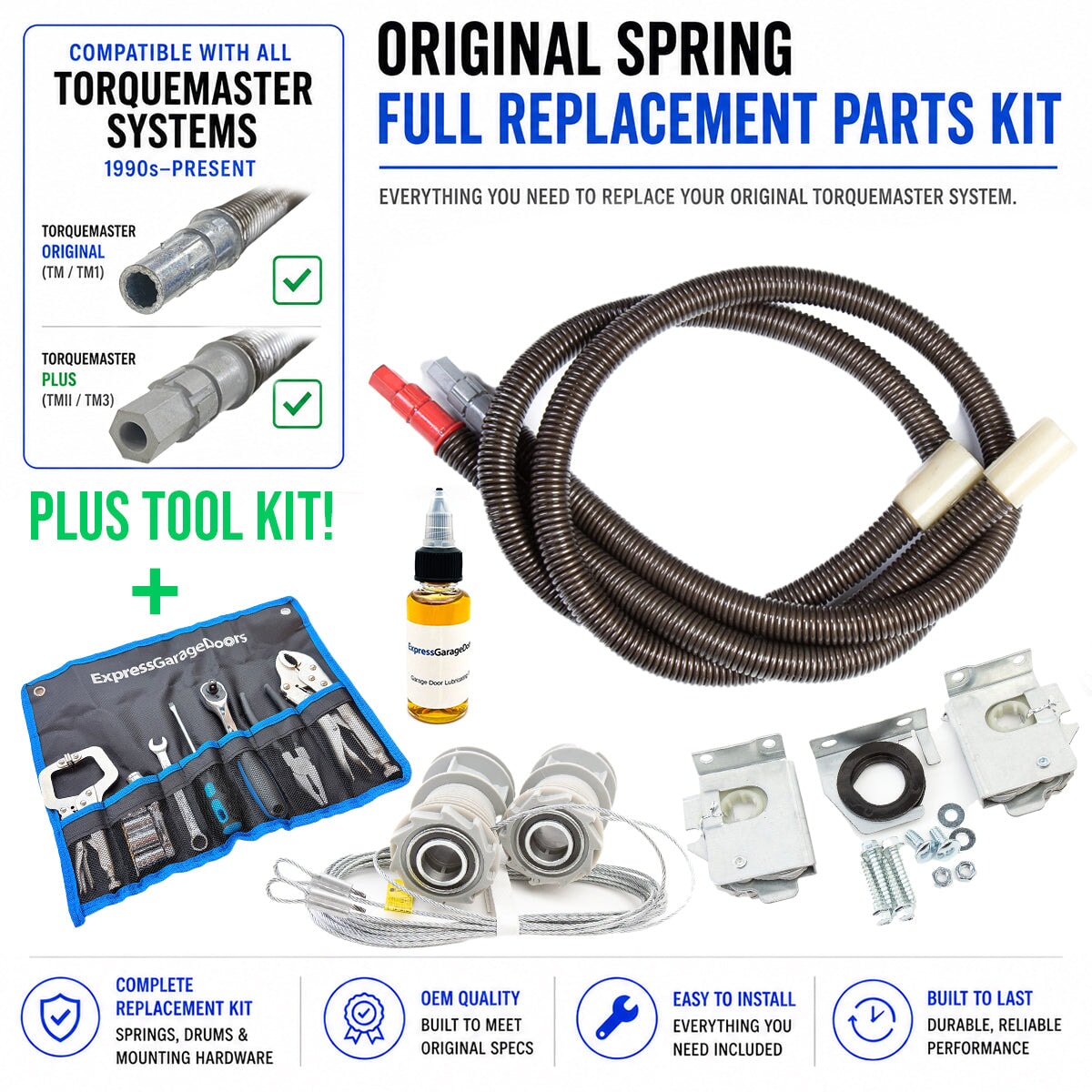 Wayne Dalton TorqueMaster Original full replacement parts kit compatible with Original and Plus TorqueMaster systems