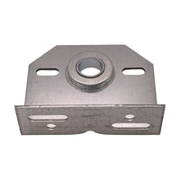 Top down view of 11 gauge center bearing support showing the mounting flange slots and HWDG-20B bearing