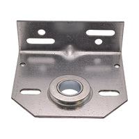 Back side view of 3 3/8 in. offset center bearing support, flange up with the 1 in. bearing at the bottom