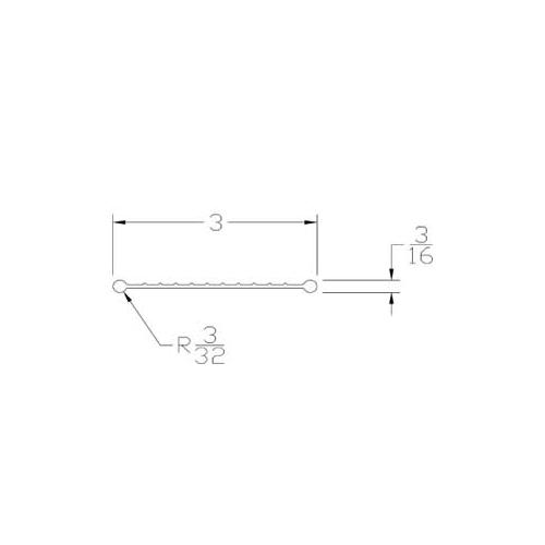 Garage Door 3/16" Bead End Weather Seal - 3" Width